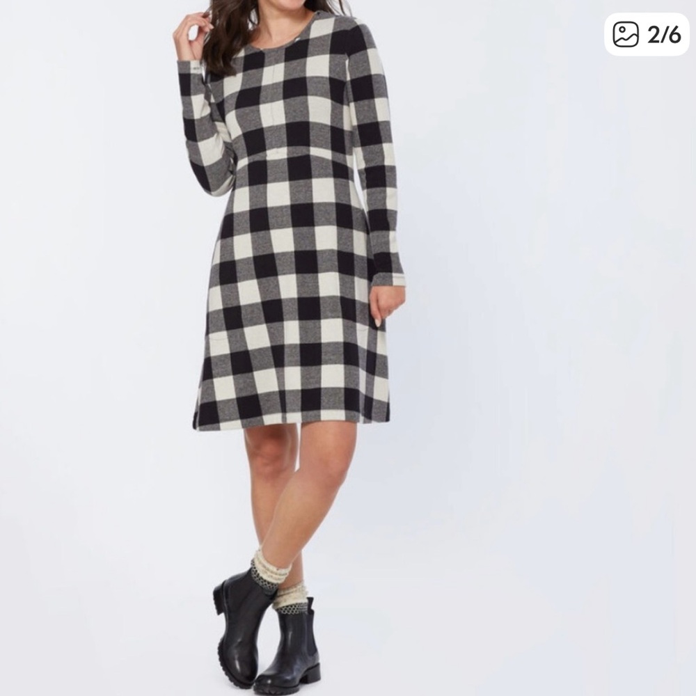 Duluth Trading Co. Women's T-Shirt Flannel Long Sleeve Dress